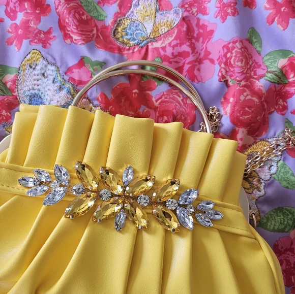 Silk Style Joggers Embroidered Satin Bomber Jacket Silence + Noise Yellow Bag - Picture 11 of 16